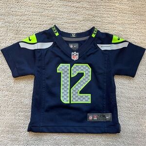 Baby Navy and Green Seahawks Jersey - 12th man fan